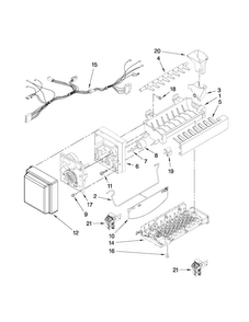 Icemaker Parts Diagram and Parts List for MFX2571XEW2  Maytag Refrigerator