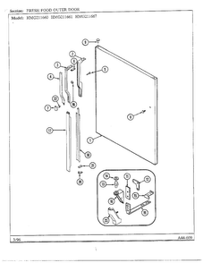 Fresh Food Outer Door Diagram and Parts List for HMG211660  Admiral Refrigerator