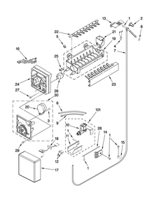 Icemaker Parts Diagram and Parts List for JB36NXFXRW00  Jenn-Air Refrigerator