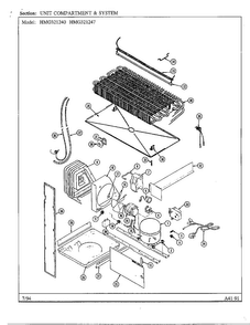 Unit Compartment And System Diagram and Parts List for 321240  Admiral Refrigerator