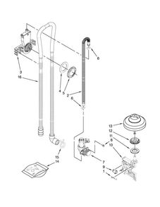 Fill, Drain And Overfill Parts Diagram and Parts List for JDB8200AWP3  Jenn-Air Dishwasher