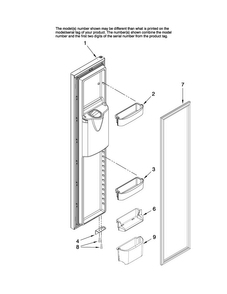 Freezer Door Parts Diagram and Parts List for AS2628HEKB13  Amana Refrigerator