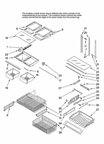 Shelf Parts Diagram and Parts List for MFF2558KES12  Maytag Refrigerator