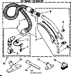 Attachment Parts Diagram and Parts List for 1162432781  Kenmore Canister Vacuum