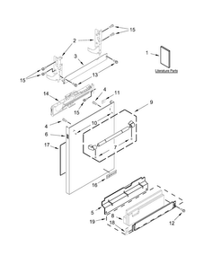 Door And Panel Parts Diagram and Parts List for JDB9000CWP1  Jenn-Air Dishwasher