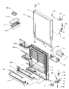 Ref Door Assy Diagram and Parts List for THI21S3L-P1194701WL  Amana Refrigerator