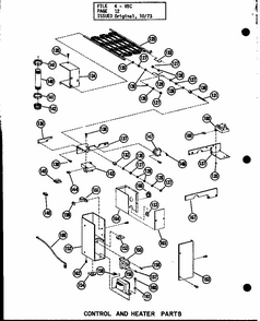 Control And Heater Parts Diagram and Parts List for VBC-35 P54882-3 Amana Air Conditioner