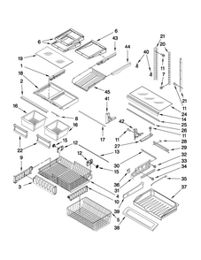 Shelf Parts Diagram and Parts List for AFB2234WES6  Amana Refrigerator