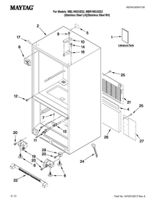 Cabinet Parts Diagram and Parts List for MBR1953XES2  Maytag Refrigerator