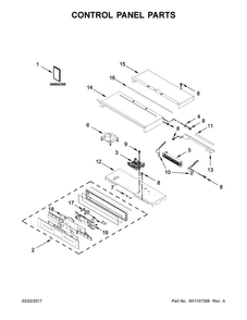 Control Panel Parts Diagram and Parts List for JJW2427DB01  Jenn-Air Wall Oven