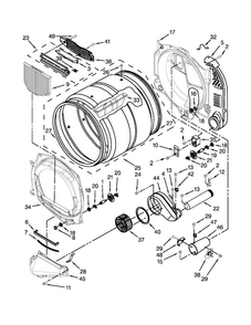 Bulkhead Parts Diagram and Parts List for MDG25PDAWW2  Maytag Dryer