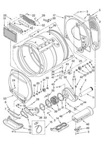Dryer Bulkhead Parts Diagram and Parts List for MET3800TW2  Maytag Washer Dryer Combo