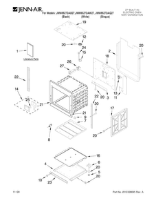 Oven Parts Diagram and Parts List for JMW8527DAW27  Jenn-Air Microwave Oven Combo