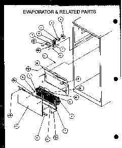 Evaporator & Related Parts Diagram and Parts List for 86855-P1116907WE  Amana Refrigerator