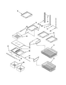 Shelf Parts Diagram and Parts List for MBR1957VES1  Maytag Refrigerator