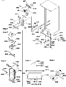 Drain System, Rollers, And Evaporator Assy Diagram and Parts List for SX322S2W-P1307302WW  Amana Refrigerator