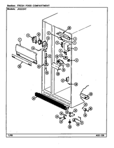 Fresh Food Compartment Diagram and Parts List for JRSD247-DQ85A  Amana Refrigerator