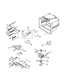 Freezer Liner & Icemaker Parts Diagram and Parts List for MFC2062FEZ00  Maytag Refrigerator