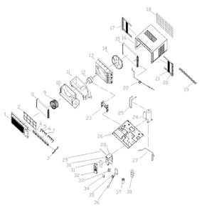 Cabinet Parts Diagram and Parts List for AAW-08CR1FHU  Admiral Air Conditioner