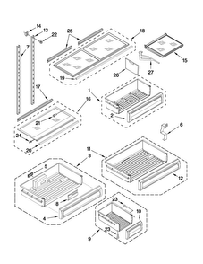 Shelf Parts Diagram and Parts List for JB36SSFXLA00  Jenn-Air Refrigerator