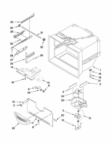 Freezer Liner Parts Diagram and Parts List for RY4951000W3  Maytag Refrigerator