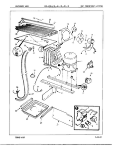 Unit Compartment And System Diagram and Parts List for 19584A  Admiral Refrigerator
