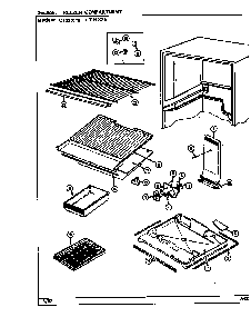 Freezer Compartment Diagram and Parts List for CT21X7W DD68A Crosley Refrigerator