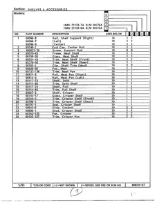 Shelves And Accessories Page 2 Diagram and Parts List for 21133-A  Admiral Refrigerator