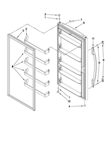 Door Parts Diagram and Parts List for MQF1656TEW00  Maytag Freezer