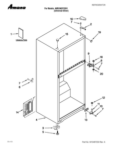 Cabinet Parts Diagram and Parts List for A8RXNGFXD01  Amana Refrigerator