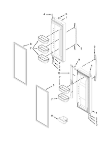 Refrigerator Door Parts Diagram and Parts List for MFB2055YEB00  Maytag Refrigerator