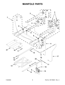 Manifold Parts Diagram and Parts List for AGR6603SMS1  Amana Range