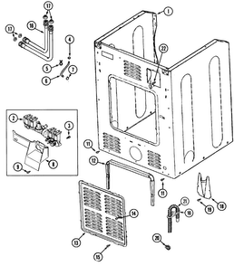 Cabinet-rear Diagram and Parts List for PVTEST1Q  Maytag Washer