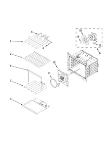 Internal Oven Parts Diagram and Parts List for MEW9530AS01  Maytag Wall Oven