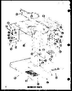 Interior Parts Diagram and Parts List for MR-1W P72347-1M Amana Microwave
