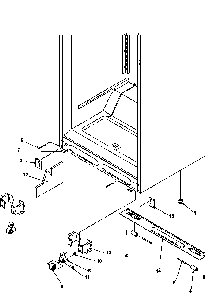 Cabinet Bottom Diagram and Parts List for GTA18B2L-P1192602WL  Amana Refrigerator