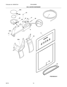 Ice & Water Dispenser Diagram and Parts List for CRSH268MB3  Crosley Refrigerator