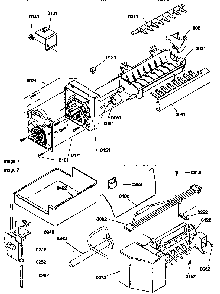 Ice Maker Assembly Diagram and Parts List for 77275-P1311201WE  Amana Refrigerator