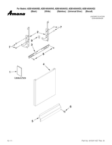 Door And Panel Parts Diagram and Parts List for ADB1400AWB3  Amana Dishwasher