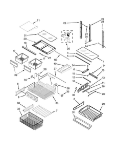 Shelf Parts Diagram and Parts List for JFC2089BEP00  Jenn-Air Refrigerator
