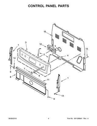 Control Panel Parts Diagram and Parts List for ACR4503SFS2  Maytag Range