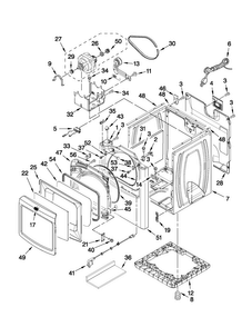 Cabinet Parts Diagram and Parts List for MGDB950YW2  Maytag Dryer