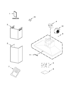 Hood Parts Diagram and Parts List for JXW8030WS1  Jenn-Air Range Hood