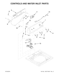 Part Location Diagram of W10692520 Whirlpool PANEL-CNTL