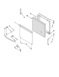 Door Parts Diagram and Parts List for CPL1100BDW16  Magic Chef Range