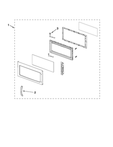 Door Parts Diagram and Parts List for YAMV1160VAS4  Amana Microwave