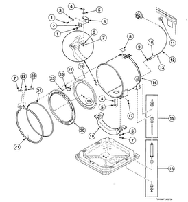 Tub Assy Diagram and Parts List for SWFX71QN1127  Speed Queen Washer