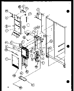 Section 14 Diagram and Parts List for 36088-P11108702W  Amana Refrigerator