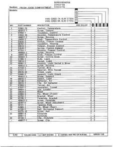 Fresh Food Compartment Page 2 Diagram and Parts List for 22922-7A  Admiral Refrigerator