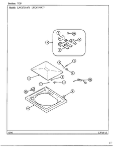 Top Diagram and Parts List for LNC6759A71  Admiral Washer